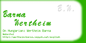 barna wertheim business card